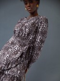 Rochie casual cu volane in imprimeu leopard SF985 - Magazin online - Boutique